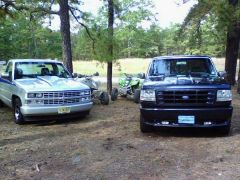 Old 88 shortbed th400, 9", 383 stroker and buddies Lightning which was slow ;)